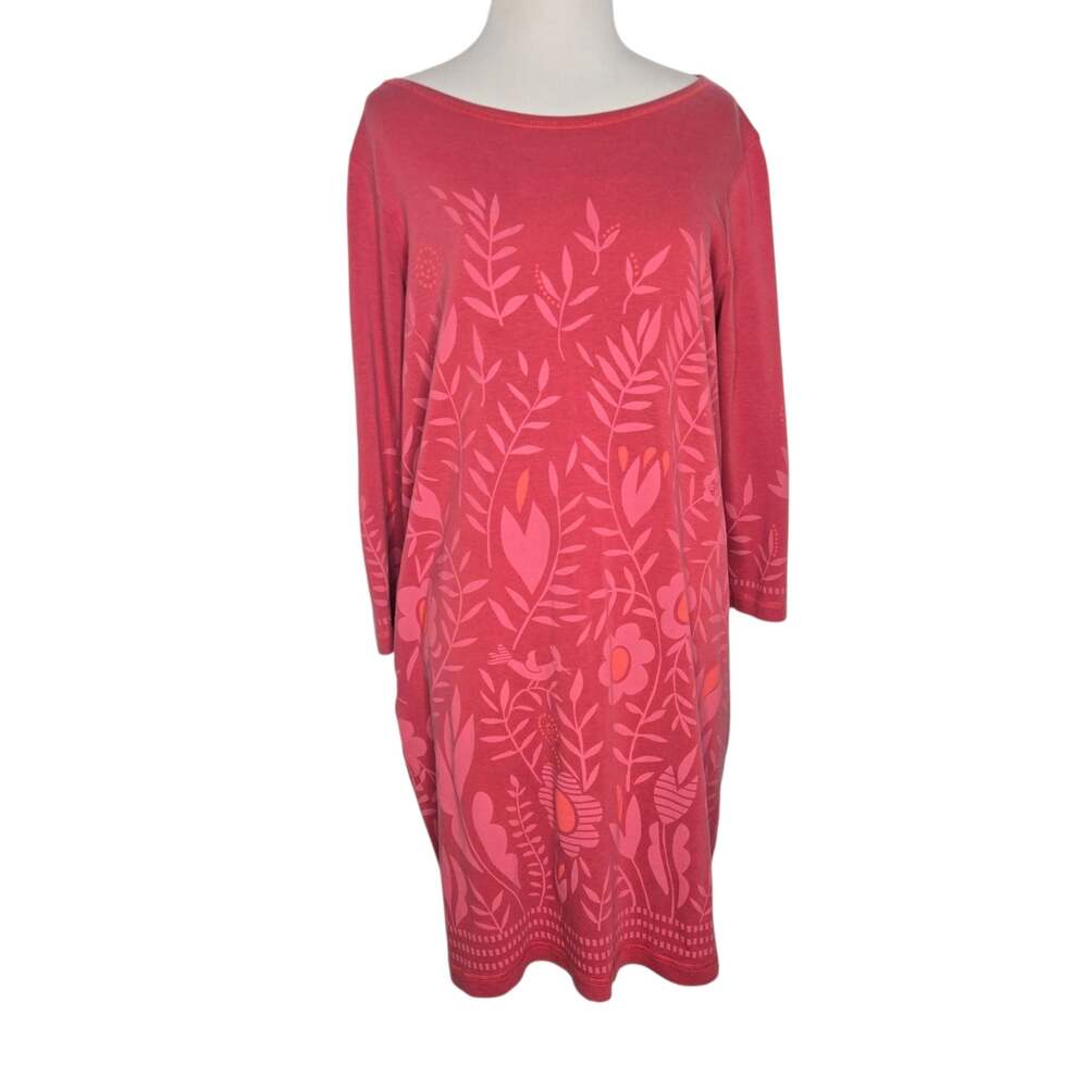 Gudrun Sjoden Casual Dress Floral Long Sleeve Organic Cotton Travel Women Medium